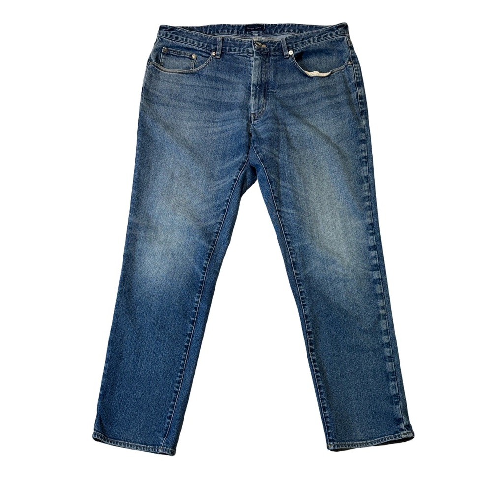Proper Cloth mens 36x30 slim fit light wash denim blue jeans EUC